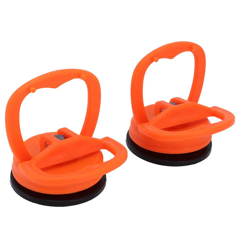 Two Pack Glass Sucker Vacuum Lifters For Home Use, orange suction cups for lifting glass, tiles, and screens.