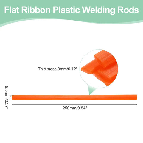 Orange HDPE Plastic Welding Rods And Flat Ribbon Strips 10 Pcs Heavy Duty 9.5mm By 250mm For Repairing Water Tanks Pallets Trash Cans