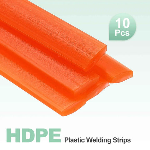 Orange HDPE Plastic Welding Rods And Flat Ribbon Strips 10 Pcs, Heavy Duty, close-up view