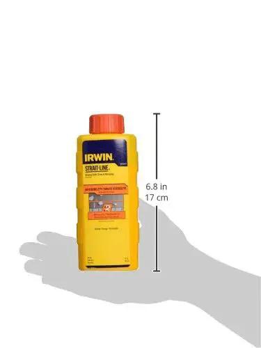 High Visibility Orange Chalk For Chalk Lines 8 Ounce Weather Resistant Marking Chalk in hand showing size