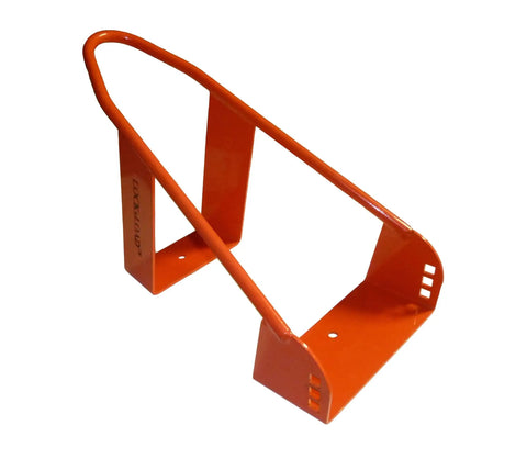 Deluxe One Size Fits All Orange And Black Motorcycle Wheel Chock With Quick Disconnect Mounting Plate And Built In Front Tire Tie Down