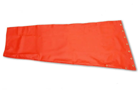 Close-up of USA Made 18 Inch By 60 Inch Orange And White Nylon Windsock Kit for rugged airport signaling and easy mounting.
