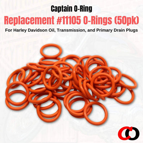 Orange O Ring Replacement For Oil Drain Plugs Number 11105, 50 Pack, displayed on a white background