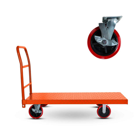 Orange ✝️ Platform Cart Industrial Dolly Cart 3300LB Heavy Duty 60” x 30” Platform Hand Truck with 8'' Moving Swivel Wheels