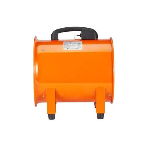 Rear view of Industrial Portable Air Mover Blower Fan 12 Inch VEVOR 3198 CFM 585W with durable steel orange body.