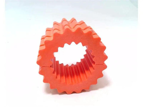 6HS Sleeve Bearing With Quadra-Flex OD 3-3/4 Inch, 2-piece split design in orange for industrial machinery and heavy-duty applications.