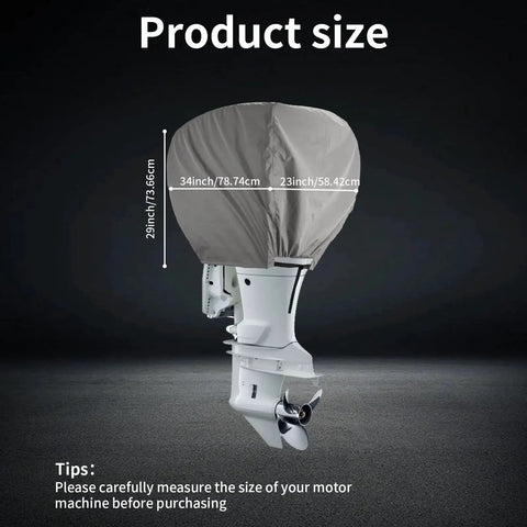 Heavy Duty Waterproof Outboard Motor Cover Fits 115 To 225 HP Engines 600D Oxford Cloth With PU Coating size guide