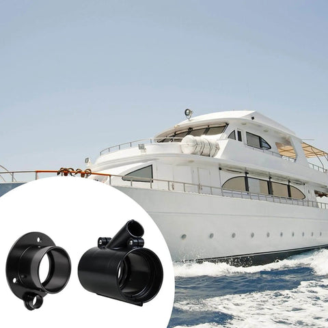 Outboard Rigging Hose Flange Union With Port Black Boat Cable Entry Sleeve And Rigging Tube for Marine Wiring shown with yacht