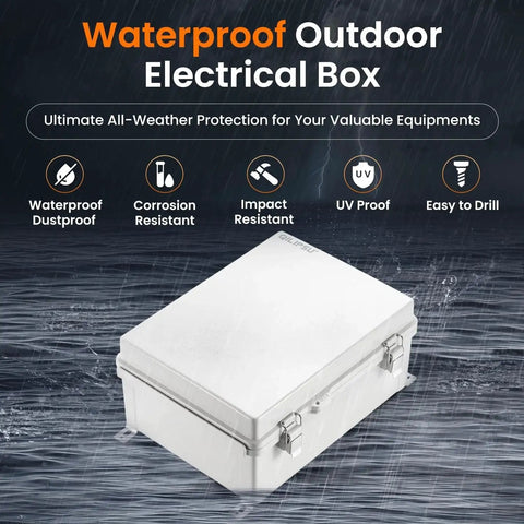 Outdoor IP67 Waterproof Electrical Box Junction Enclosure Made From Durable ABS Plastic Weatherproof Grey Protective Housing