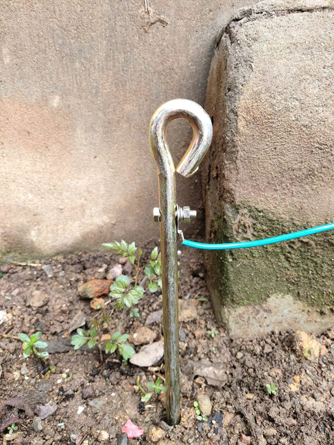 Portable Ground Rod With Ground Wire Lug For Electric Fences Antennas Satellite Dishes And Tie Out Stakes Half Inch Diameter