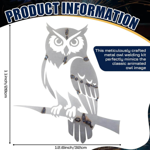 Owl Welding Practice Kit For Beginners By ElaraBerry, A 17 Gauge Cold Rolled Steel DIY Training Set with metal owl on branch design.