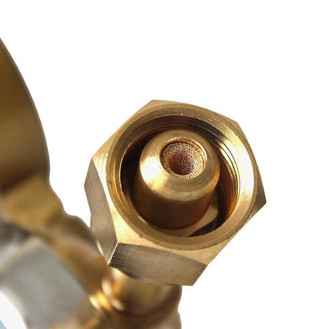 Heavy Duty Oxygen Regulator For Welding And Cutting Torch, close-up of brass construction, CGA 540, part of welding kits by KLLsmDesign