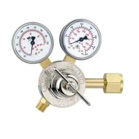 Oxygen Cylinder Regulator With CGA 540 Inlet And 9/16-18RH B Outlet, showing dual gauges, durable metal construction.