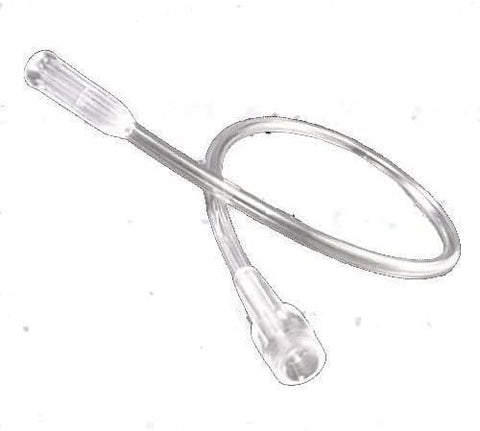 Oxygen humidifier tubing adapter, 1 ft Salter style, clear plastic with dual end connectors