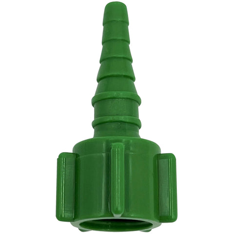 Oxygen tubing swivel nipple Christmas tree connector, green plastic, 5-pack