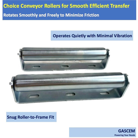 Pack of 2 Long Roller and Bracket Set 10 Inch BF 1.5 Inch Diameter Galvanized Steel Conveyor Rollers for Woodworking and Handling