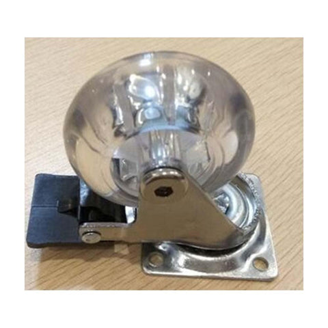 100-Pack 1.5" Heavy Duty Clear - Caster Wheel - Brakes