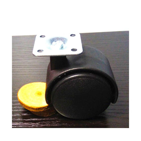 100-Pack 2 inch Black Plastic Caster Wheel - Plate