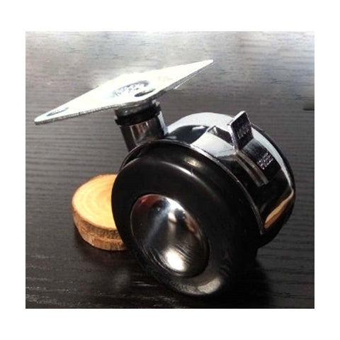 100-Pack 2 Inch black / Silver Caster Wheel - Metal Plate Caster Wheel