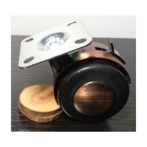 100-Pack Bronze Caster Wheel 2" - Metal Plate Brake Caster