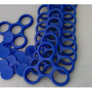 100-Pack Fidget Hand Spinner Blue Frame - 2 Caps
