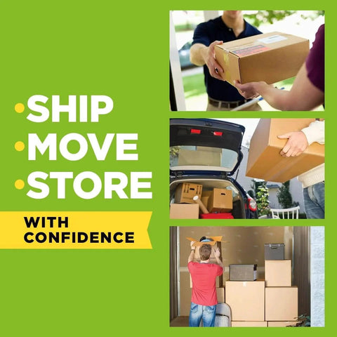 People moving boxes with Scotch Sure Start Packing Tape Clear 1.88 In X 22.2 Yd 6 Dispenser Rolls Quiet Unwind Easy Start Strong Hold