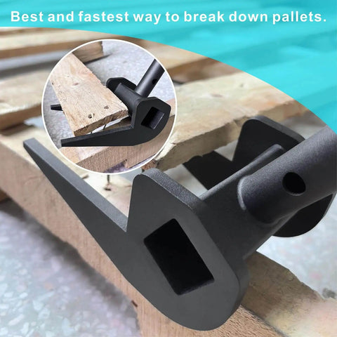Heavy Duty Pallet Buster Tool Pallet Breaker For Quick And No Fuss Pallet Disassembly And Deck Board Removal Puller Industrial Grade Metal 8mm Thick Fits Boards Up To 3.32 Inches Wide Black Wdwlbsm