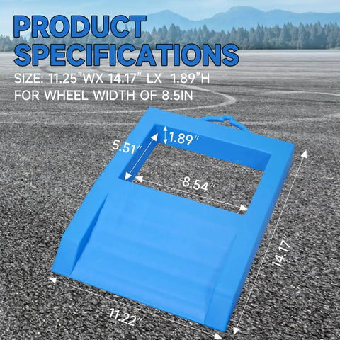 Heavy Duty Pallet Jack Chock With Handle For Eight Point Five Inch Wheel Width Non Slip Polypropylene Jack Stopper