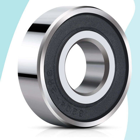 Close-up of a 20mm ID bearing from the 12 pcs pallet jack load wheels full set in red, heavy duty