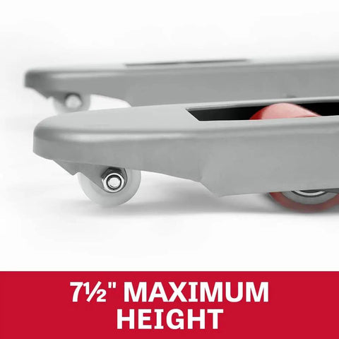 Side view of Heavy Duty Pallet Jack With 8000 Lb Capacity, 27 X 48 Inch Forks, Model JTX-2748B, showing wheels and maximum height.