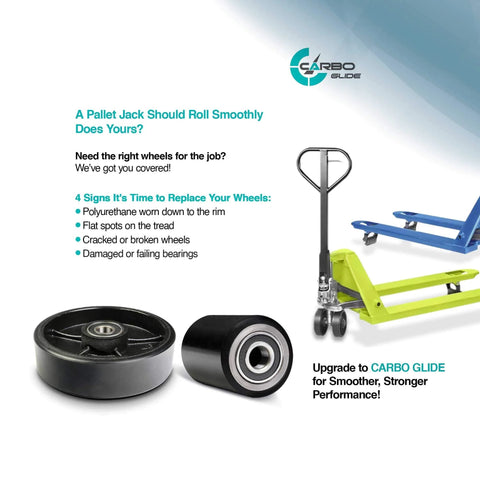 Signs of pallet jack wheel wear with images, Pallet jack full wheel replacement set black, includes 7 x 2 inch steering wheels pair