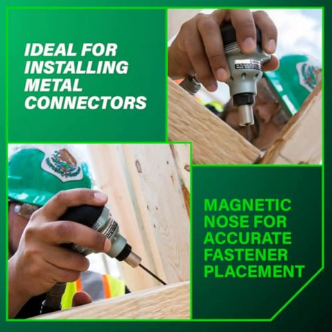 Person using Workhorse Pro Preferred Palm Nailer with Magnetic Nose for precise fastening in joist hangers and metal connectors.