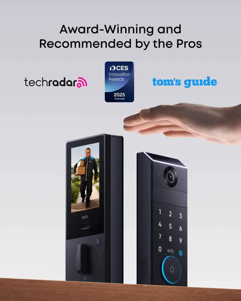 Palm vein recognition delivers true keyless entry with a 3-in-1 Wi-Fi keypad deadbolt, 2K HDR camera, and built-in doorbell for front doors.