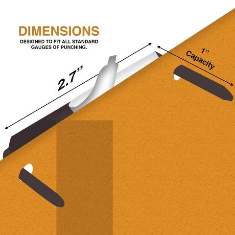 Dimensions of Premium Self Adhesive Prong Paper Fastener Bases With One Inch Capacity For Clean File Organization