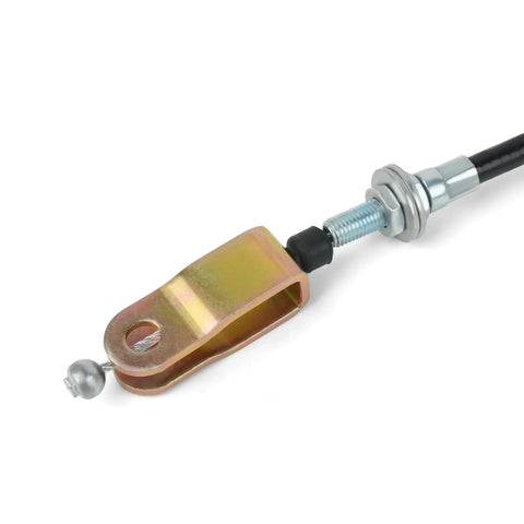 Close-up of park control cable 946-04254 replacement fits Cub Cadet Volunteer EFI 4x4, showing metal connector and screw threading.