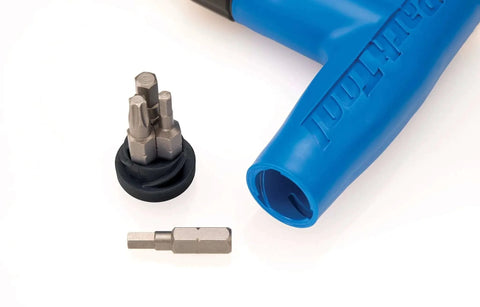 Park Tool ATD-1.2 - Adjustable Torque Driver Tool,Blue, with metal bits and blue handle, bicycle maintenance