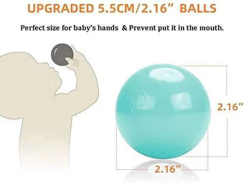 Soft Pit Balls, Chemical-Free Crush Proof Plastic Ocean Ball, BPA Free with No Smell, Safe for Toddler, size 2.16 inches