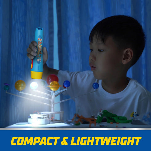 Two lightweight kid friendly LED flashlights featuring Paw Patrol characters with batteries included, easy to grip for little hands