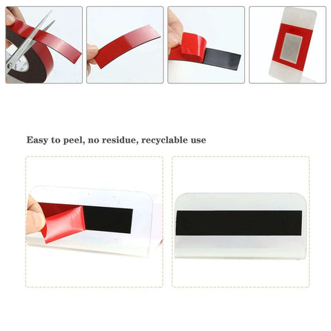 PE Foam Double Sided Tape Waterproof Mounting Adhesive Roll in use, showing red backing peeled off, ideal for sealing doors.
