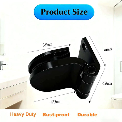 Beefy Heavy Duty Zinc Alloy Stainless Steel Glass Door Hinge For 4 To 7 Mm Glass Fits Wine Cabinets And Sauna Rooms Easy Install Two Pack Pearl Black Finish