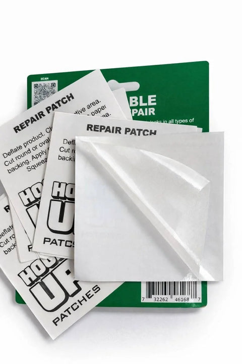 Heavy Duty Peel And Stick Patch Kit For Pool Floats Inflatables And Air Mattresses Waterproof No Glue Needed 10 Pack 2.5 Inch By 2.5 Inch Patches Quick Fix For PVC close-up