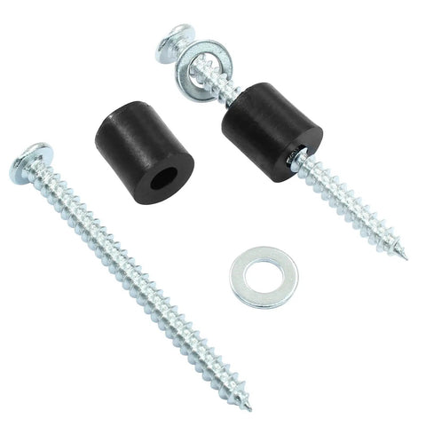 All-In-One Pegboard Mounting Kit With 72 Piece Set Including 24 Screws 24 Washers And 24 Spacers For Quick Wall Mounts Pegboard Installation Accessories Compatible With One Eighth Inch And One Quarter Inch Pegboard screws, washers, and spacers displayed against a white background
