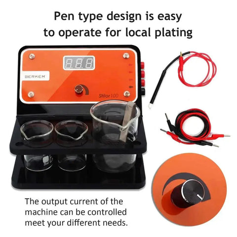 Pen Type Gold Plating Machine for Jewelry With Partial Gold Plating Capability Portable Electroplating Kit shown with accessories