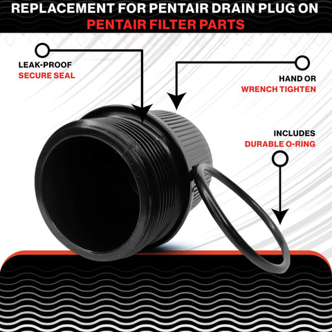 Durable Pentair Drain Plug Replacement Fits FNS Plus Clean And Clear Plus Quad DE Filters Includes O Ring For Leak Free Seal