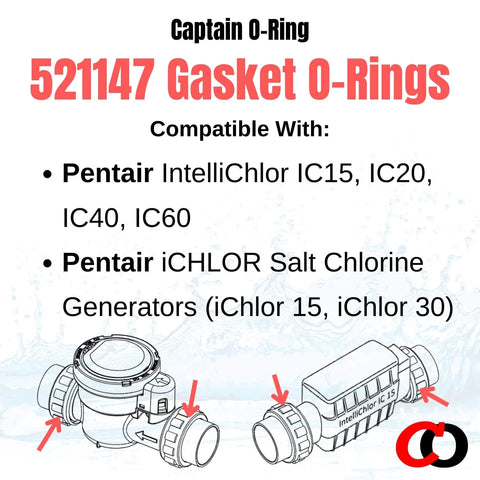 Replacement O Ring 521147 Gasket Pack For Pentair IntelliChlor IC15 IC20 IC40 IC60 And iChlor Salt Chlorine Generators Seals