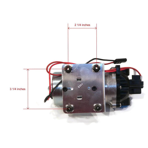 Top view of PENTAIR SHURFLO 8000-543-936 12V DC Standard Pump with Wire Harness, 1.8 GPM, 60 PSI showing dimensions.