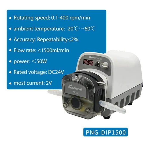 peristaltic Pump 24V 1500ml/min high Flow Intelligent Variable Speed 0.1-400rpm Liquid dosing Pump with LED Screen