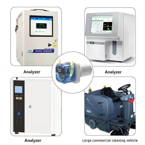 KPHM100-HB low flow small peristaltic pump 12V dc motor in use with analyzers and cleaning vehicle for liquid dosing