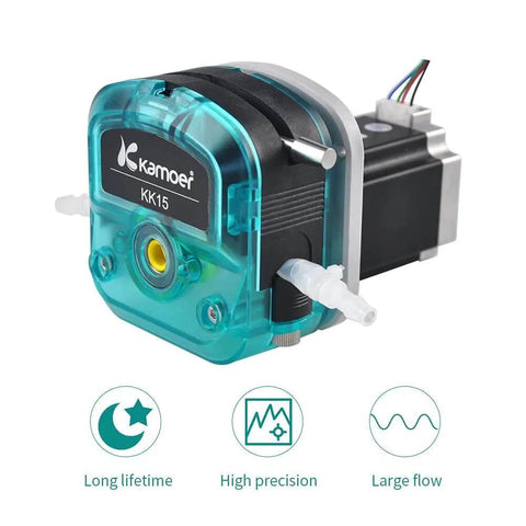KKTS-24S18 1600ml/min high Flow peristaltic Pump 24V Stepper Motor dosing Pump Adjustable Speed for lab Factory Industry, blue housing