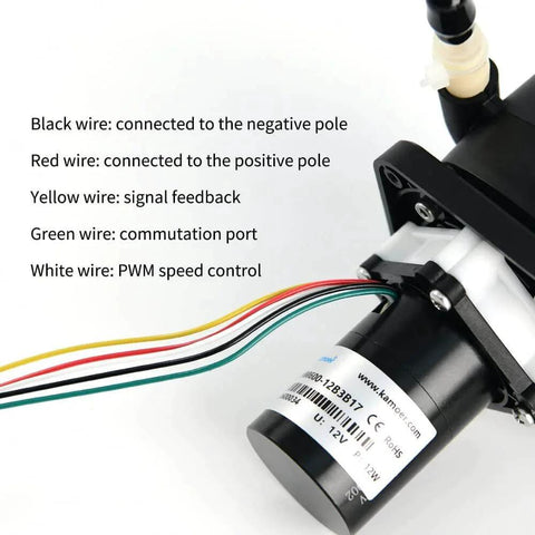 KPHM600-12B3B17 600ml/min high flow rate peristaltic pump 12V dc brushless motor wiring diagram with labeled wires